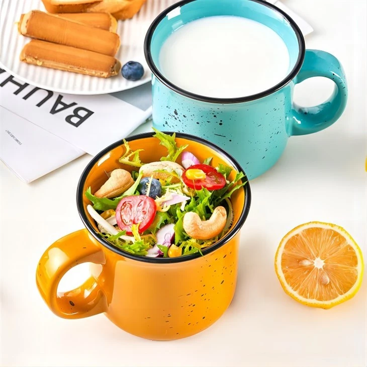 Coffee Mugs Set Of 4，16 Oz Large Coffee Mugs Set Of 4, Ceramic Mugs With Handles,Coffee,Salad,Noodles Etc Coffee Mugs, Microwave & Dishwasher Safe，Multi-color