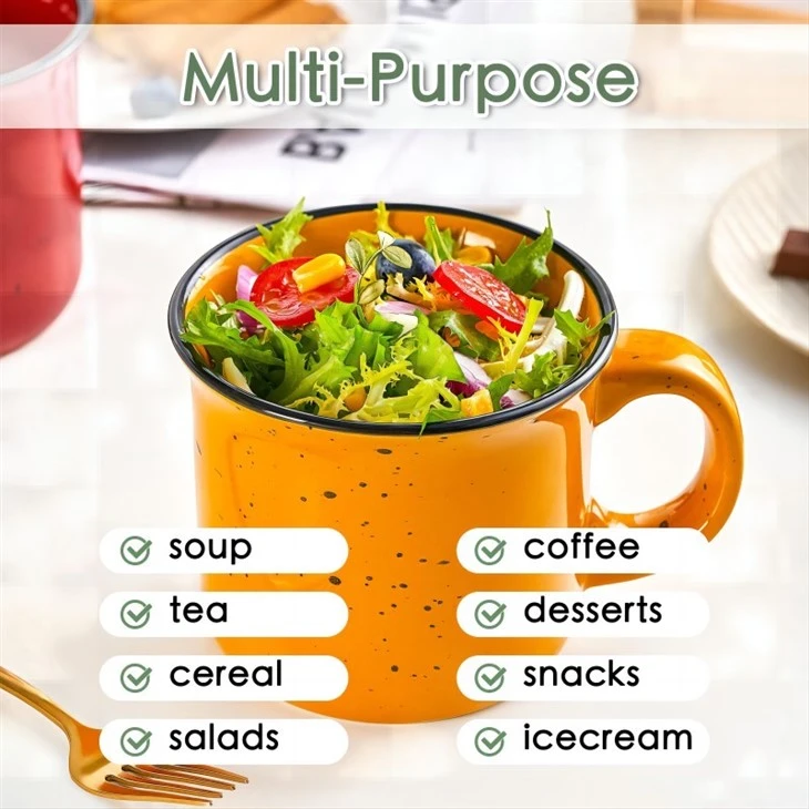 Coffee Mugs Set Of 4，16 Oz Large Coffee Mugs Set Of 4, Ceramic Mugs With Handles,Coffee,Salad,Noodles Etc Coffee Mugs, Microwave & Dishwasher Safe，Multi-color