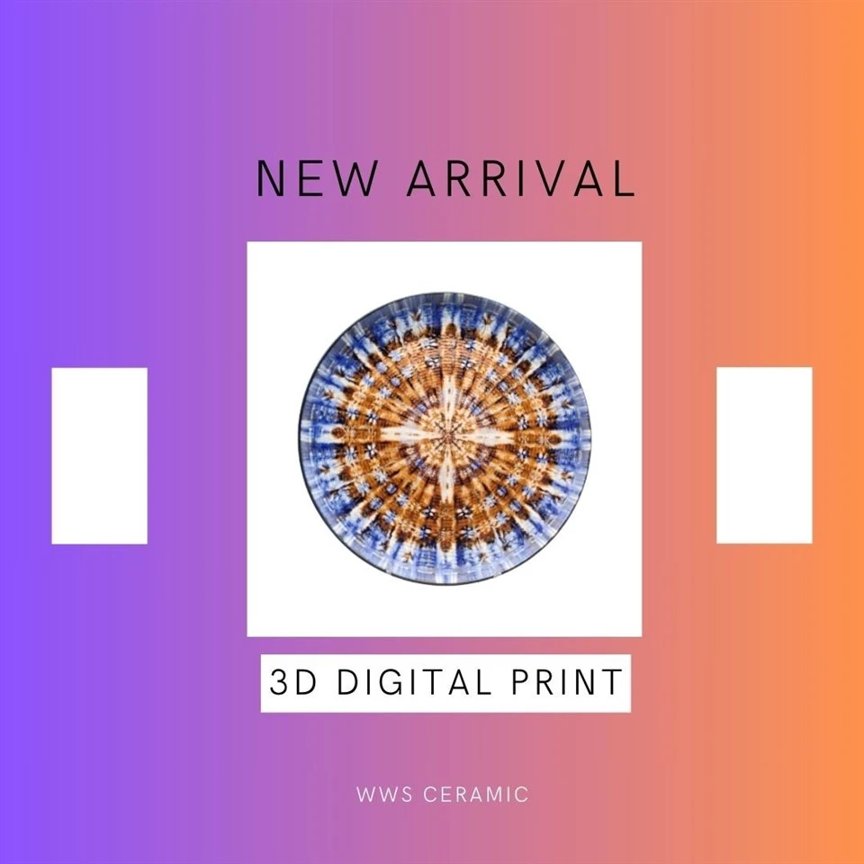 3D Digital Printed Porcelain Dinner Plate